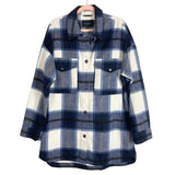 Banana Republic Blue Plaid Shacket- Size M Tall