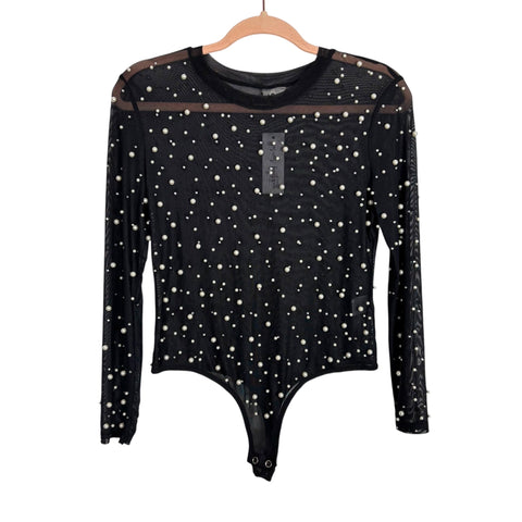 SALT Black UnbelievaeaVOL Sheer Bodysuit NWT - Size M