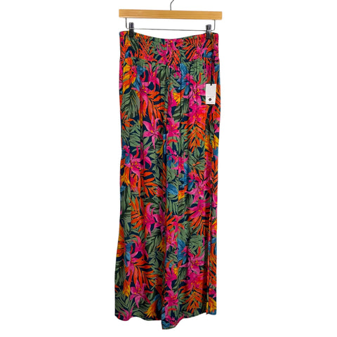 Shade & Shore Multicolored Floral Sheer Side Slit Pants NWT - Size XS (0-2) (Inseam 28")