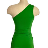 Scoop Green One Shoulder with Built In Shelf Liner and Side Ruching Dress- Size XS