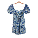 Show Me Your Mumu Blue and White Back Lace Up Dress- Size S