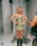 Darker Wave Green Acid Washed Strapless Dress - Size ~S (No Size Tag, Fits Like A Small)