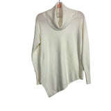 Verve Ami Off White Mock Neck Asymmetrical Hem Sweater- Size S (see notes)