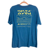 RVCA Vintage Dye Slim Fit Blue Graphic Tee- Size L