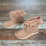 INC Girl's Blush Ruffle Booties- Size 2 (see notes)