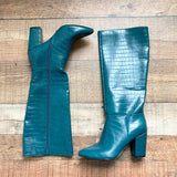 Scoop Green Faux Leather Tall Boots- Size 7.5 (sold out online)