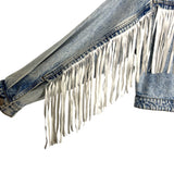 BlankNYC Washed/Fringe Denim Jacket - Size S (See Notes)