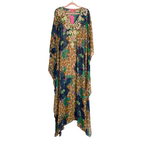 Lilly Pulitzer Blooms of Paradise Rosia Embroidered Maxi Caftan NWT- Size L/XL (sold out online)