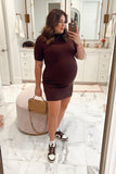 Abercrombie & Fitch Brown Mock Neck Sweater Dress- Size XL (sold out online)