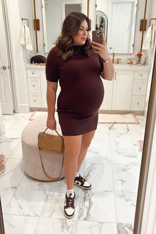 Abercrombie & Fitch Brown Mock Neck Sweater Dress- Size XL (sold out online)