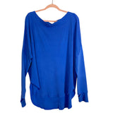 Free People Movement Blue Ribbed with Back Cut Out Top NWT-Size XL