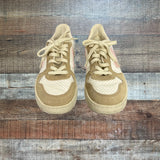 Veja White, Beige, and Pink Leather Suede Sneakers- Size 6