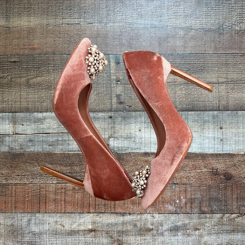Ted Baker London Pink Velvet Pearl Stiletto Heels- Size 39 (see notes)