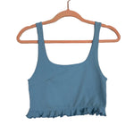 Zara Light Blue Fitted Crop Top - Size XS