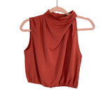 No Brand Rust Mock Neck Top Wide Pant Set- Size S (sold as set)