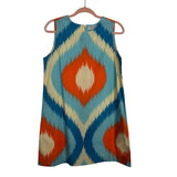 Olivia James The Label Blue/Cream/Orange Patterned Dress - Size XS