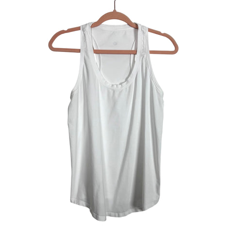 Lululemon White Racerback Tank - Size ~6 (No Size Tag, Fits Like A 6)