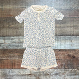 The Beaufort Bonnet Company White/Blue Floral Print Pajama Shorts Set- Size 3T (see notes, sold as a set)