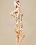 Babeyond Gold Sparkly Sequin Bodycon Flapper Dress NWT- Size XS