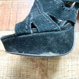 Steve Madden Black Ricki Suede Platform High Heel Sandals- Size 7 (see notes)