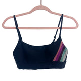 The Upside Black Colorblock Striped Sports Bra- Size 4