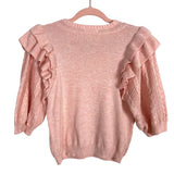 Tularosa Pink Ruffle Open Knit Sweater- Size S