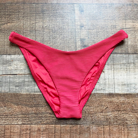 Sea Folly Red Ribbed Bikini Bottoms- Size S (we have matching top)