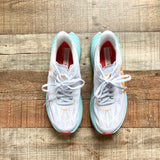 HOKA White Aqua/Orange Sneakers- Size 7.5 (see notes)