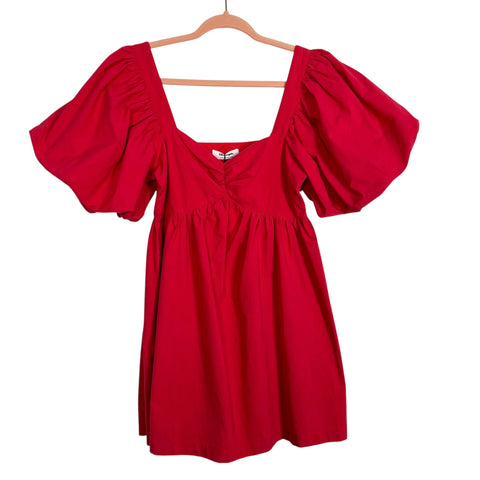 Showpo. Red Vashti Mini Puff Sleeve Dress NWT- Size 4 (sold out online The Saved Collection Showpo. Red Vashti Mini Puff Sleeve Dress NWT- Size 4 (sold out online The Saved Collection