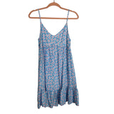 Pink Lily Light Blue with Daisy Print Keep Blooming Mini Dress- Size S