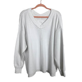 Aerie White Ribbed V-Neck Tunic Top- Size M