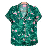 Judith March Green/Pink Palmetto Leaf Print Button Up Pajama Top- Size M (sold out online, we have matching shorts)
