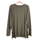 Active By Abercrombie Your Personal Best powerSOFT Mocha Long Sleeve Tee-Size XXL