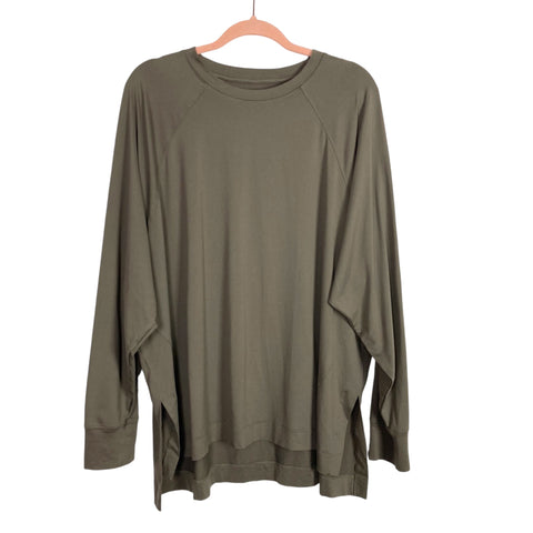 Active By Abercrombie Your Personal Best powerSOFT Mocha Long Sleeve Tee-Size XXL