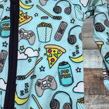 Kiki + Lulu Video Game/Remote Print Zip Up Pajamas- Size 6-12M (see notes)