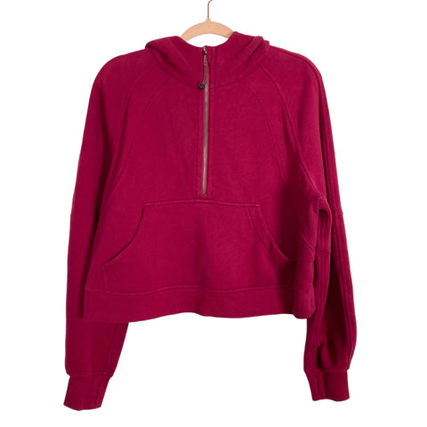 Lululemon Dark Berry Scuba Half Zip Hooded Sweatshirt-Size M/L