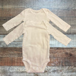 Just One You by Carters Pack of Two White Long Sleeve Onesies- Size 6M