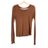 We the Free Brown Be My Baby Long Sleeve Top- Size L