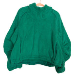 Free People Green Faux Fur Hooded Pullover- Size XS