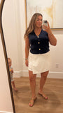 Pink Lily Ivory Side Zipper Skort- Size XL