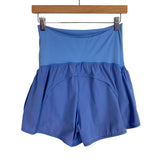 Maacie Hydrangea Blue with Inner Shorts Maternity Yoga Shorts- Size S (see notes)