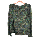 Pleione Paisley Long Puff Sleeve Blouse NWT- Size M