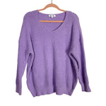 Sewn + Seen Purple Chenille V-Neck Sweater- Size S