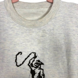 No Brand Oatmeal Cowboy Crewneck Sweater - Size L Youth (See Notes)