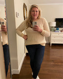 Sail to Sable Tan/White Striped Sweater- Size XXL (sold out online)