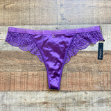 Lounge Purple Lace Silk Balcony Thong NWT- Size XL (we have matching bra)