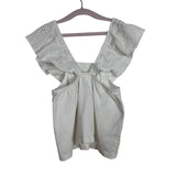 Zara White Eyelet Ruffle Top- Size 7Y (see notes)