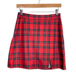 MSBASIC Red Plaid Mini Skirt- Size M (Sold Out Online)