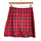 MSBASIC Red Plaid Mini Skirt- Size M (Sold Out Online)