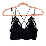 Free People One Black Lace Bralette Crop Top- Size ~S (no size tag, fits like a small)